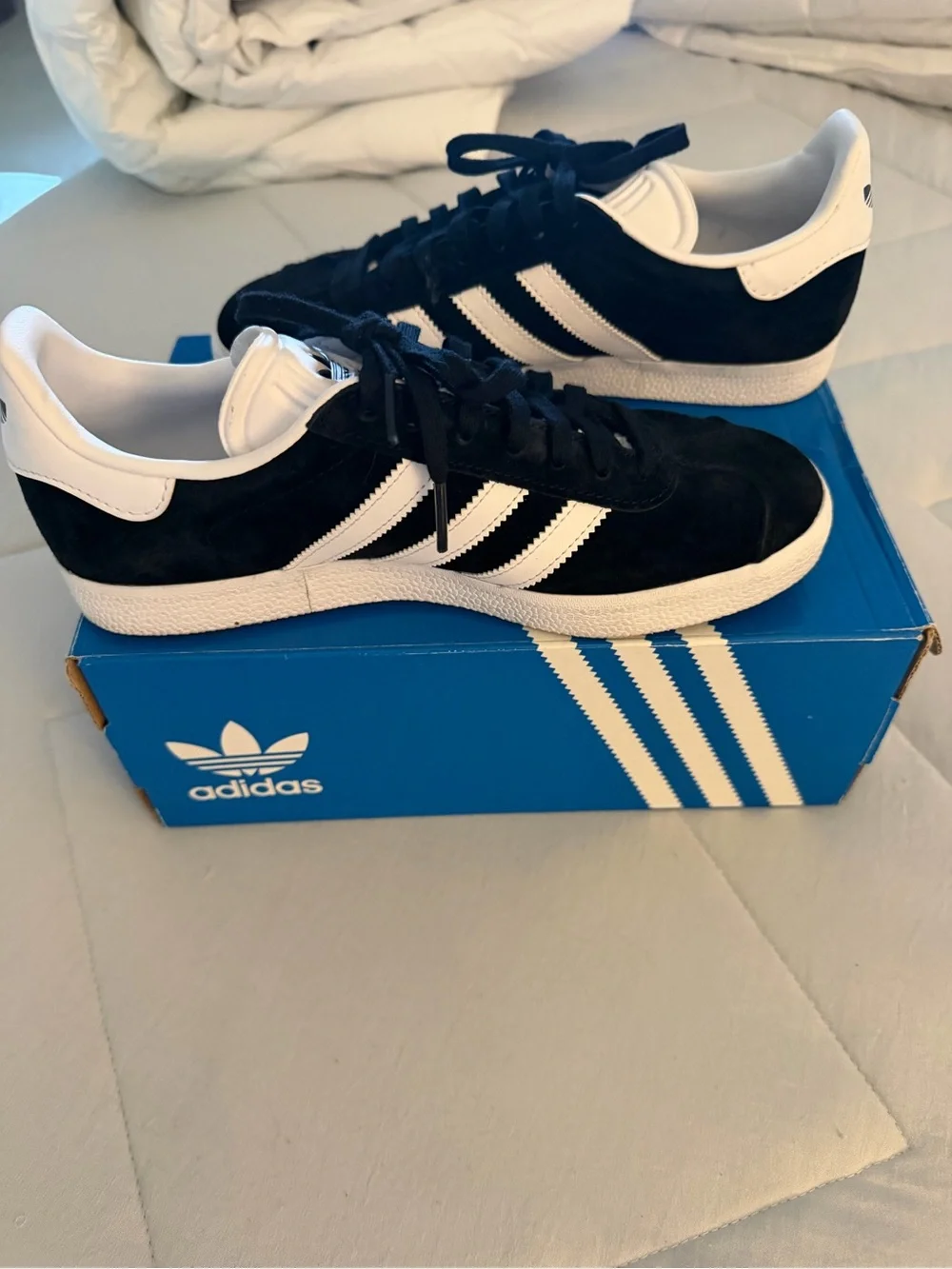 adidas Black & White Gazelle Suede Sneakers